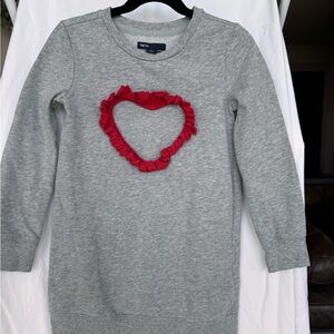 Gray Kids Shirt with Red Heart Design